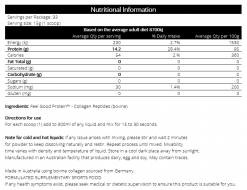 Collagen 500g Nutritional Panel