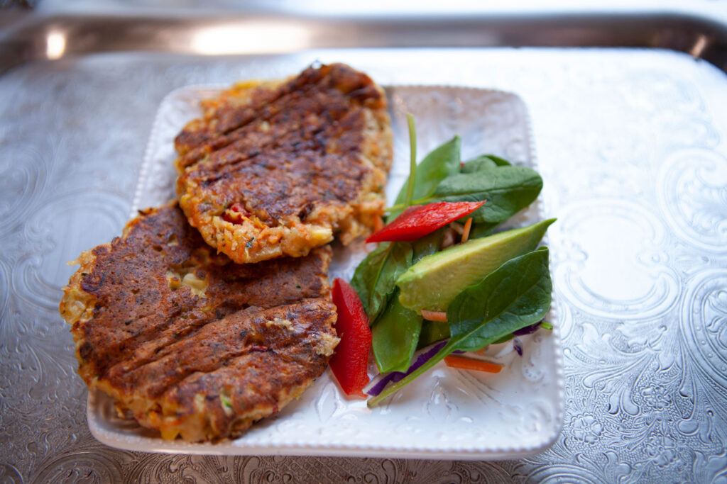 Zucchini Fritters on a tray