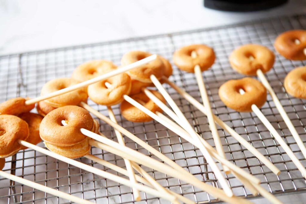 Plain donuts on sticks