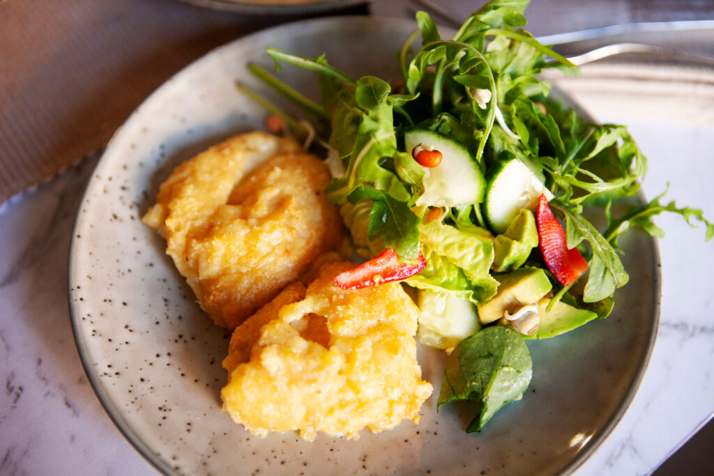 Fish cakes close up