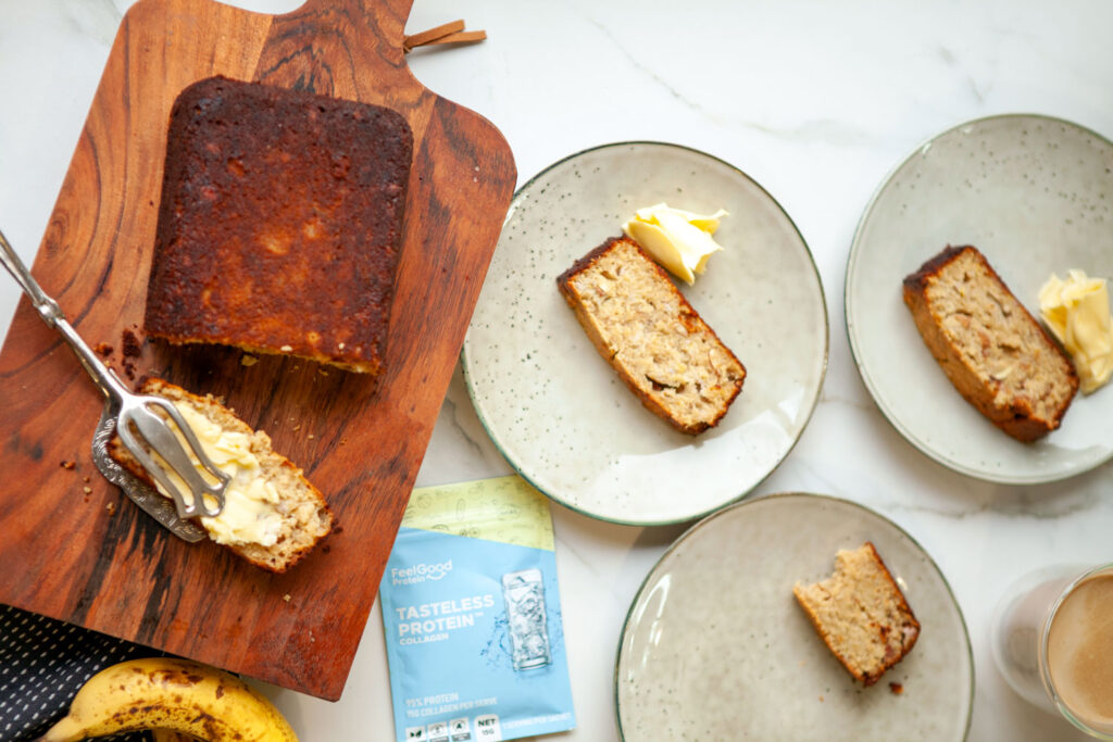 Banana bread on plates