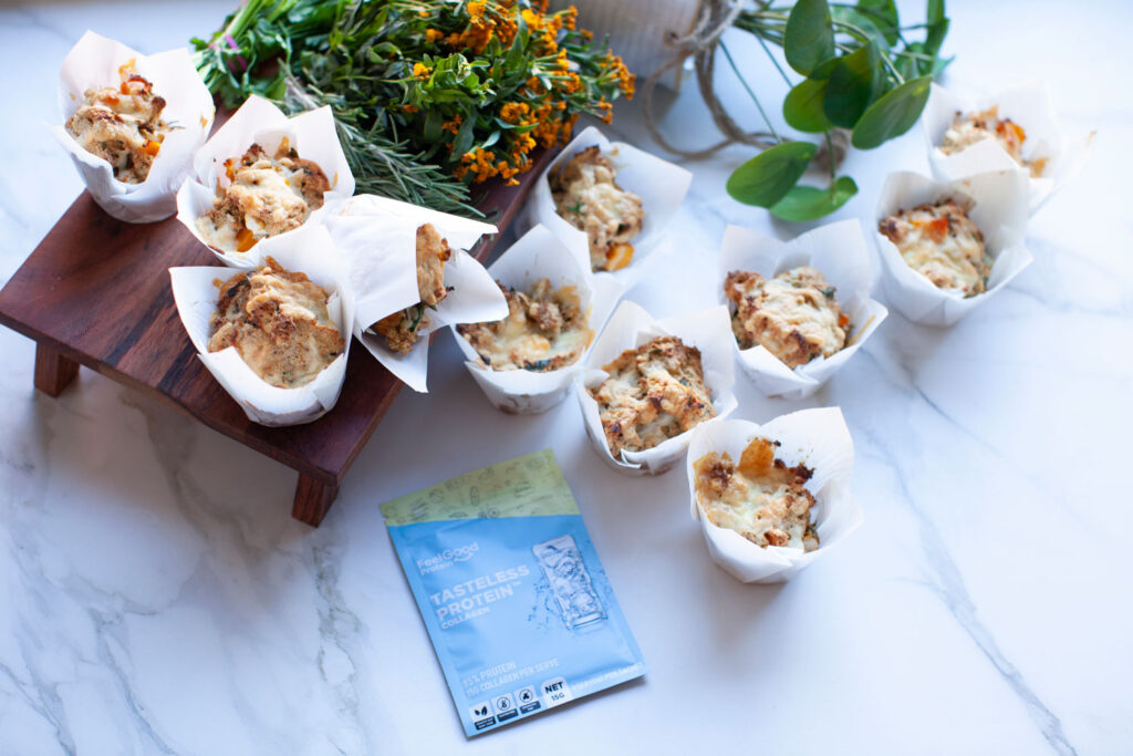 Tasteless Protein and Pumpkin Feta and Herb muffins