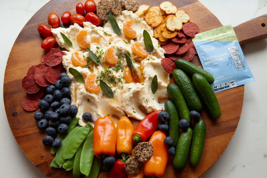 Philadelphia cream cheese protein board with Tasteless Protein