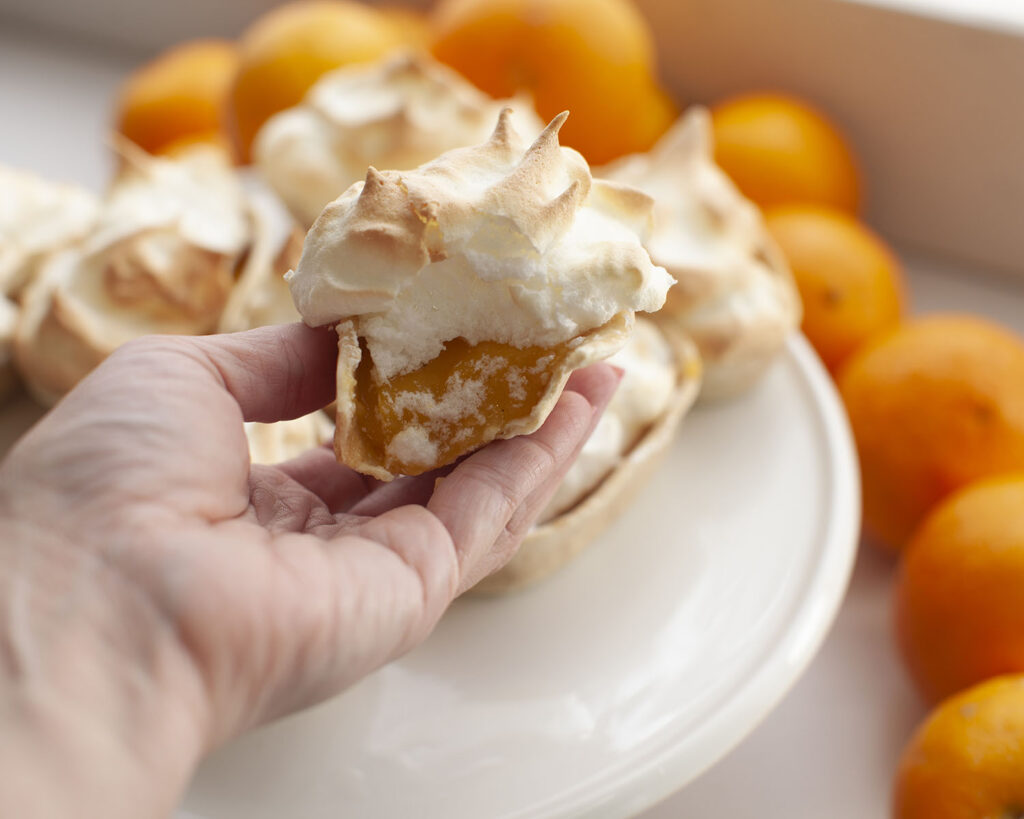 Inside of Orange Meringue Pies