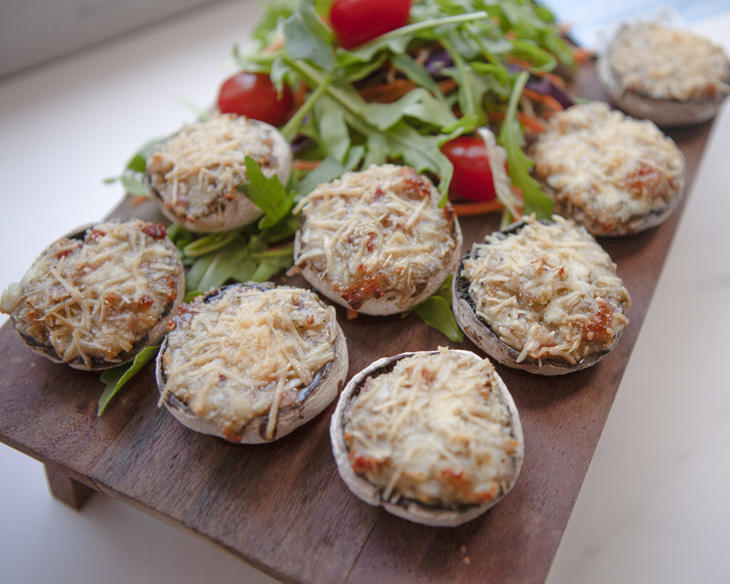 Mushroom Cups with Protein after bake