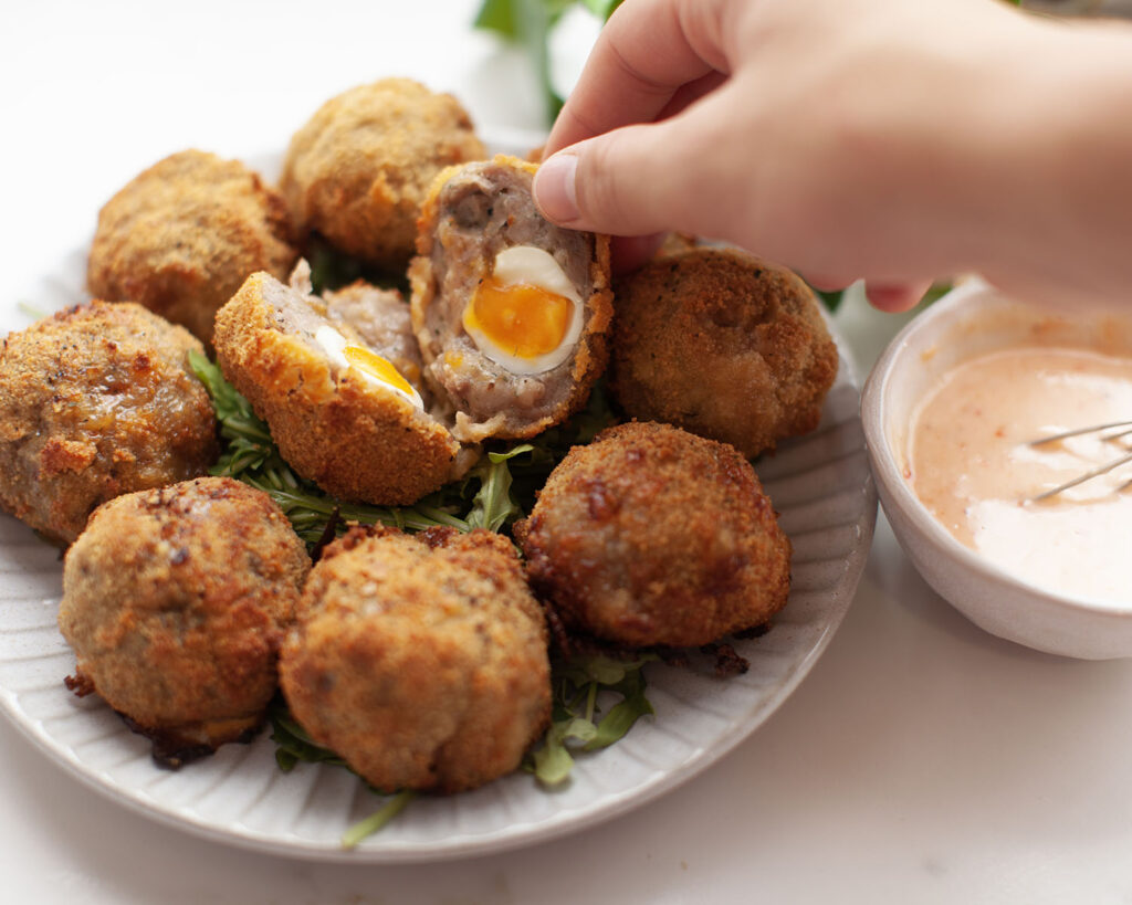 Inside of Quail Scotch Eggs