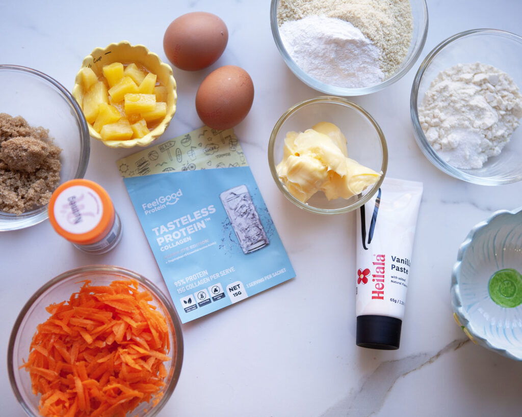 Ingredients for Carrot Cake Protein Muffins