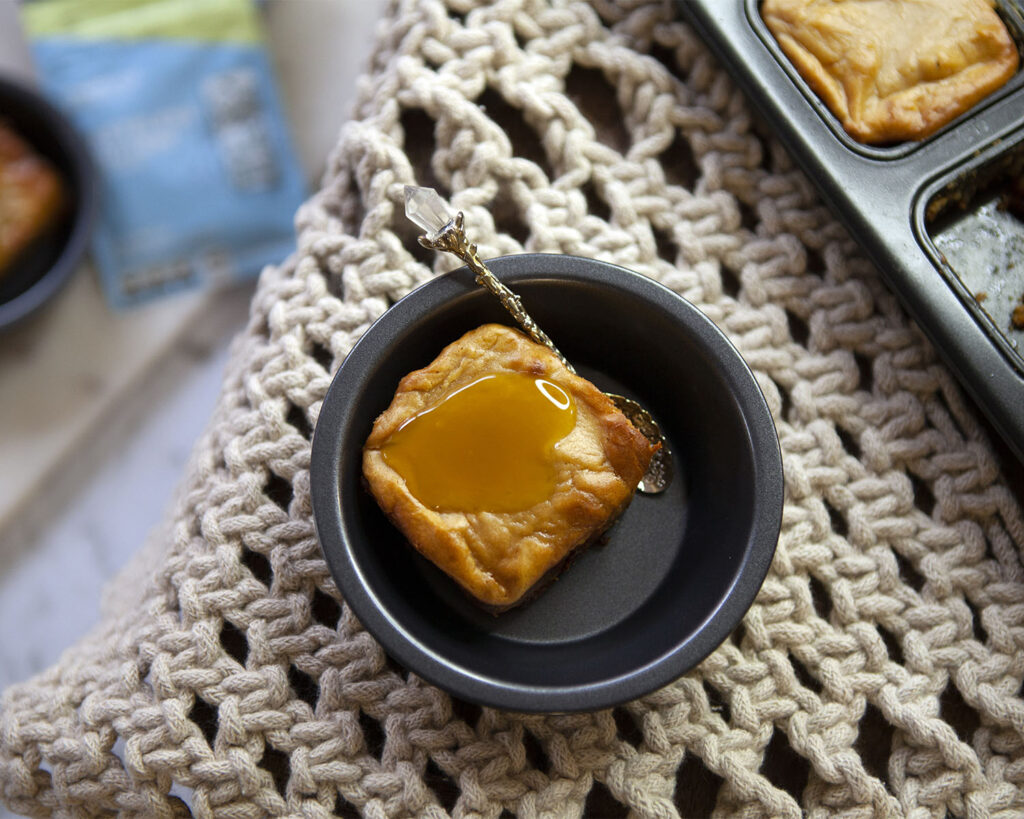 Biscoff Protein Cheesecake Bar Served