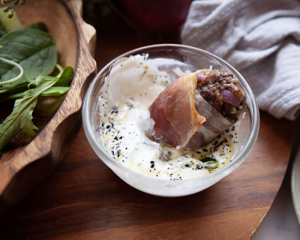 Mini Protein Meat Loaves Inside Yoghurt Dressing