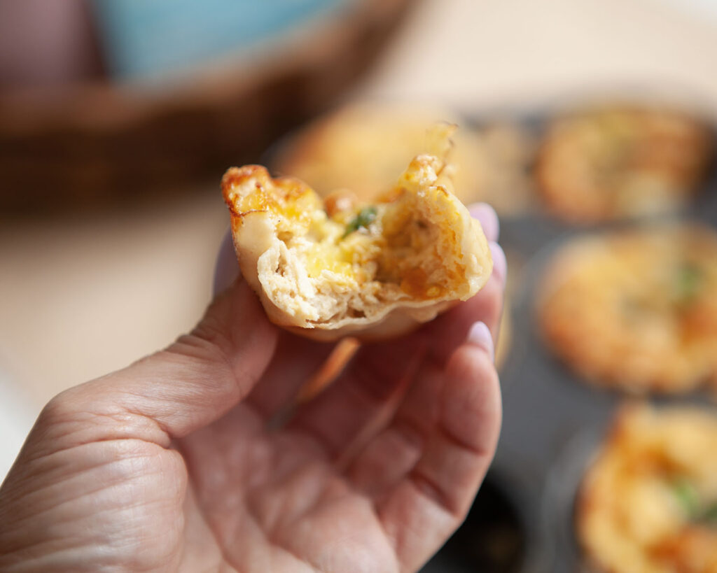 Inside Chicken Protein Cup Bites