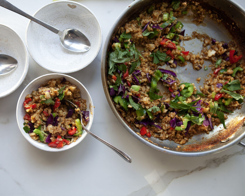 Cauliflower Curried Rice Served