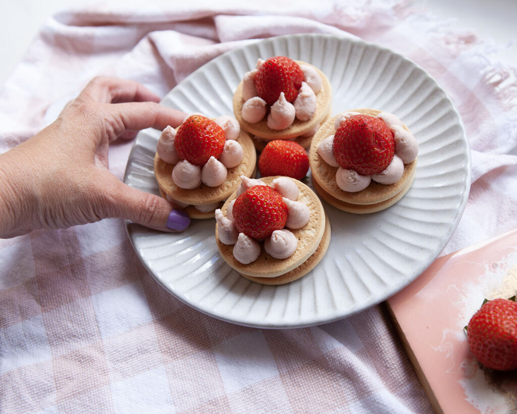 Hand Picking the Strawberry Layer Cookies