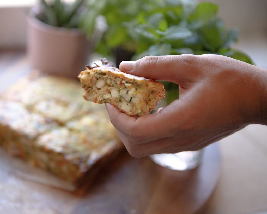 Halloumi Herb and Veggie Slice Yum