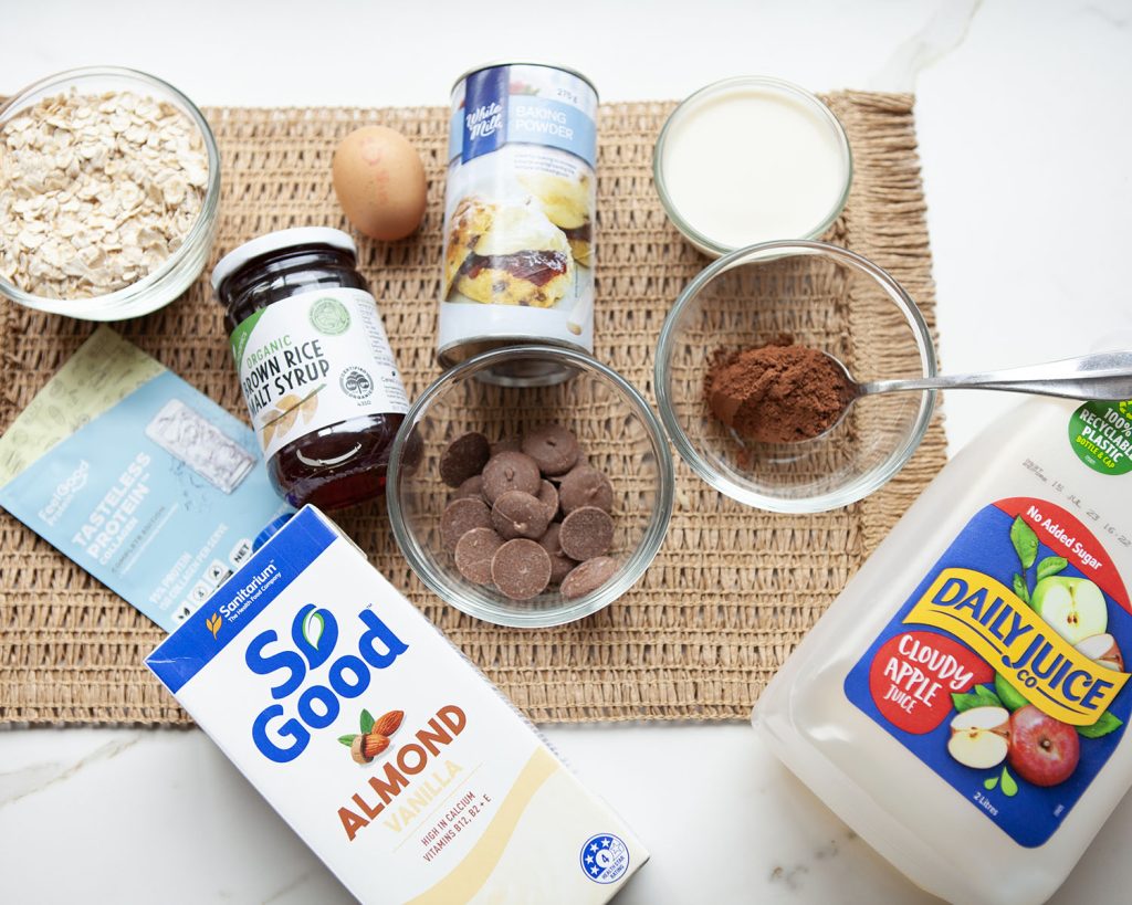 Chocolate Baked Protein Oats Ingredients