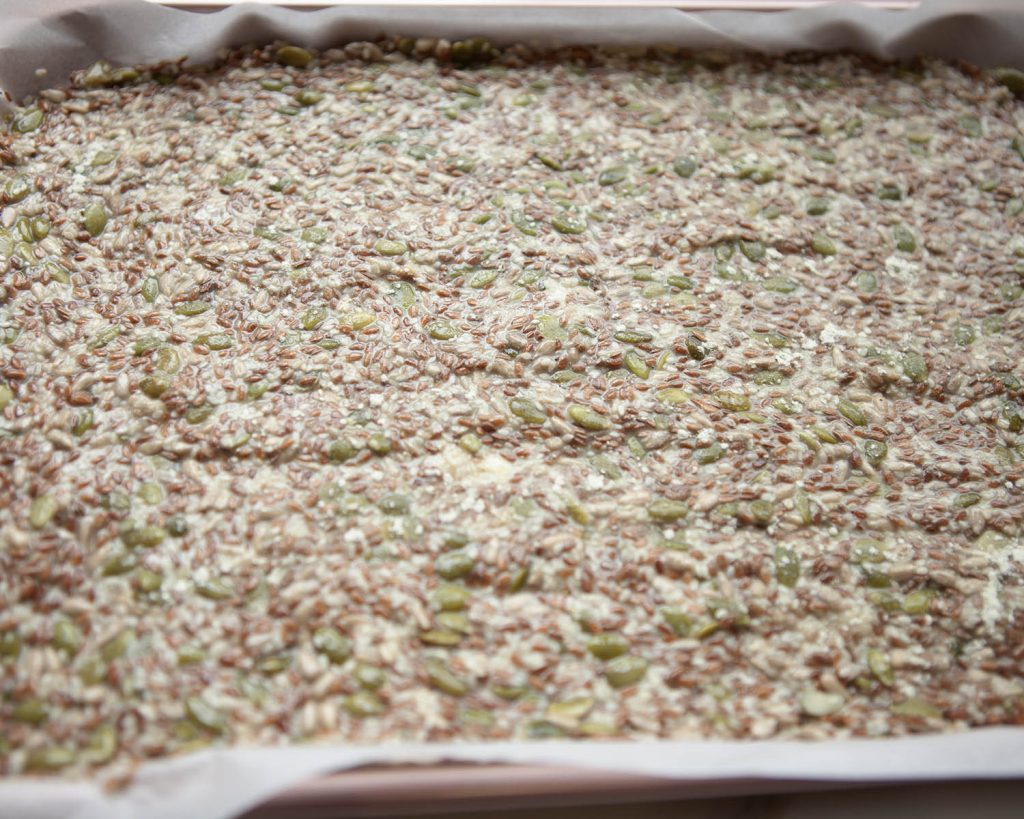 Seed Protein Crackers On The Tray