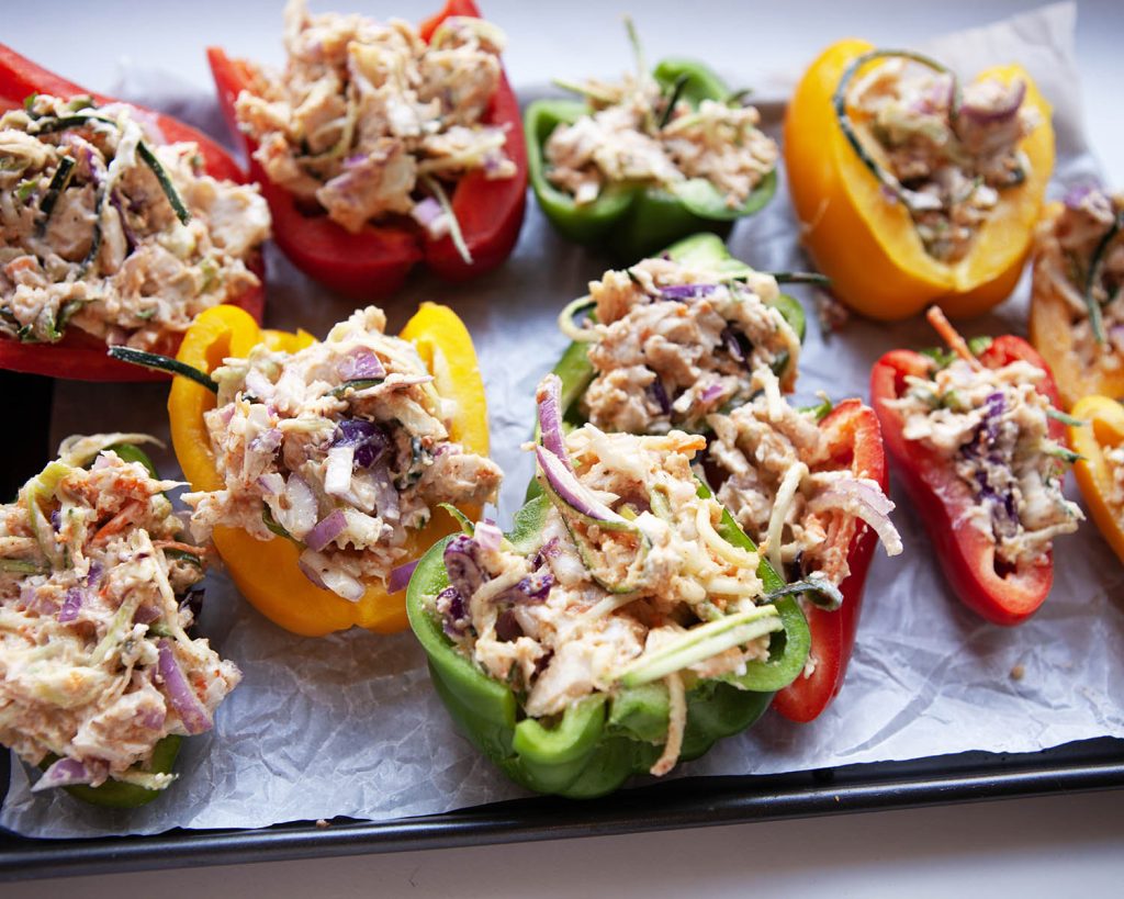 Mixture and Capsicum Boat Ready For Oven