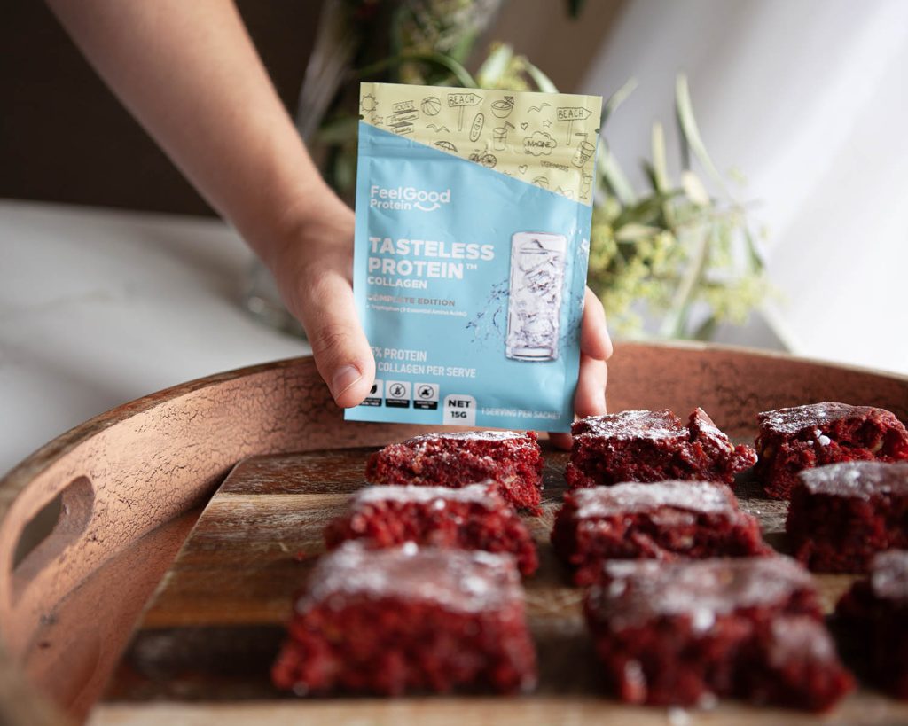 Red Velvet Cake Bars with Tasteless Protein