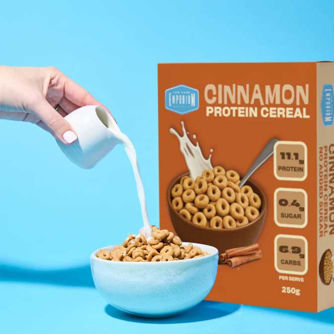 Protein Cereal by Low Carb Emporium in a bowl