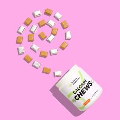 Calcium Chews Sachet by Cost Price Supplements pink background