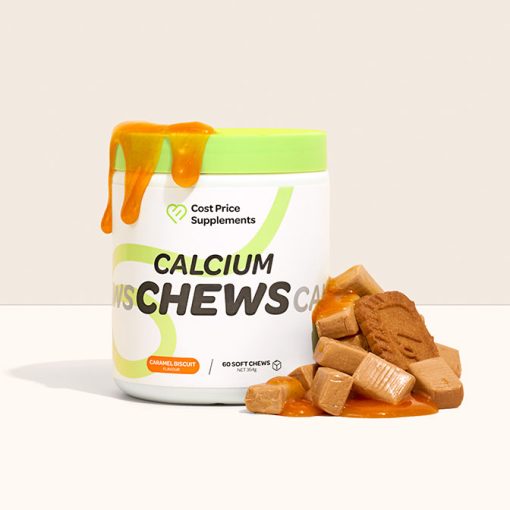 Calcium Chews Sachet by Cost Price Supplements Caramel Biscuit flavour