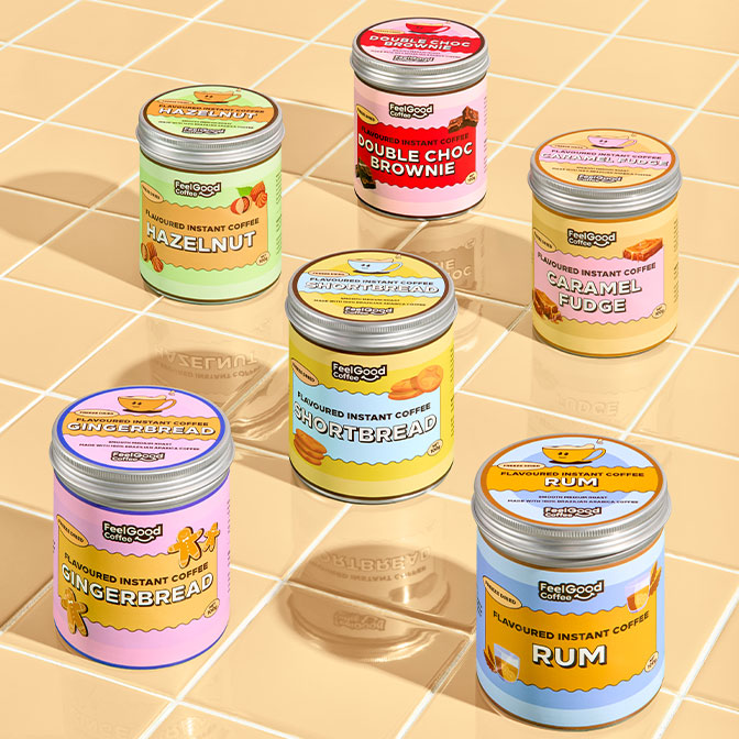 Flavoured Instant Coffee by Feel Good Coffee 100g Tiles