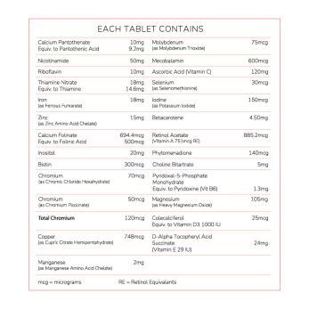 BN Chews Ultra (One A Day) Multivitamin - 28 Multivitamin Chewable Tablets Nutrition Information