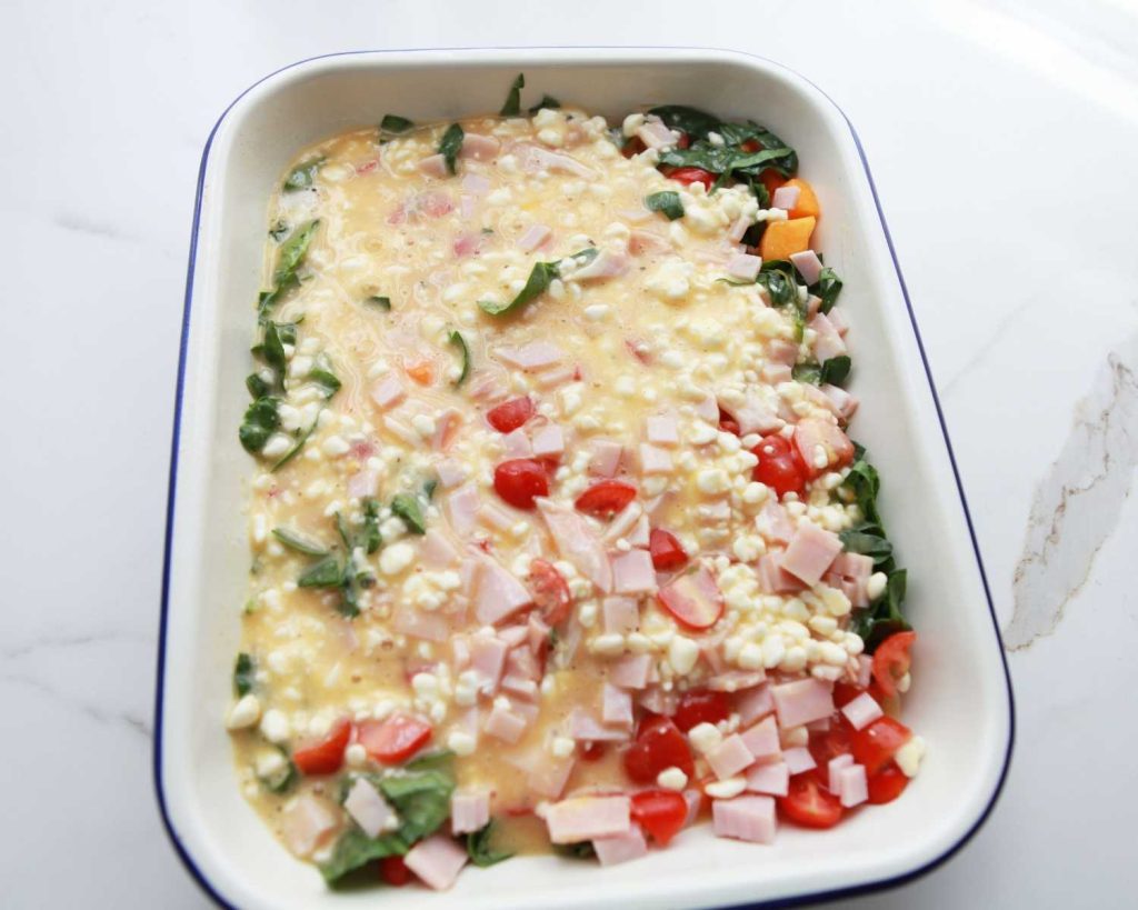 Egg mixture in dish
