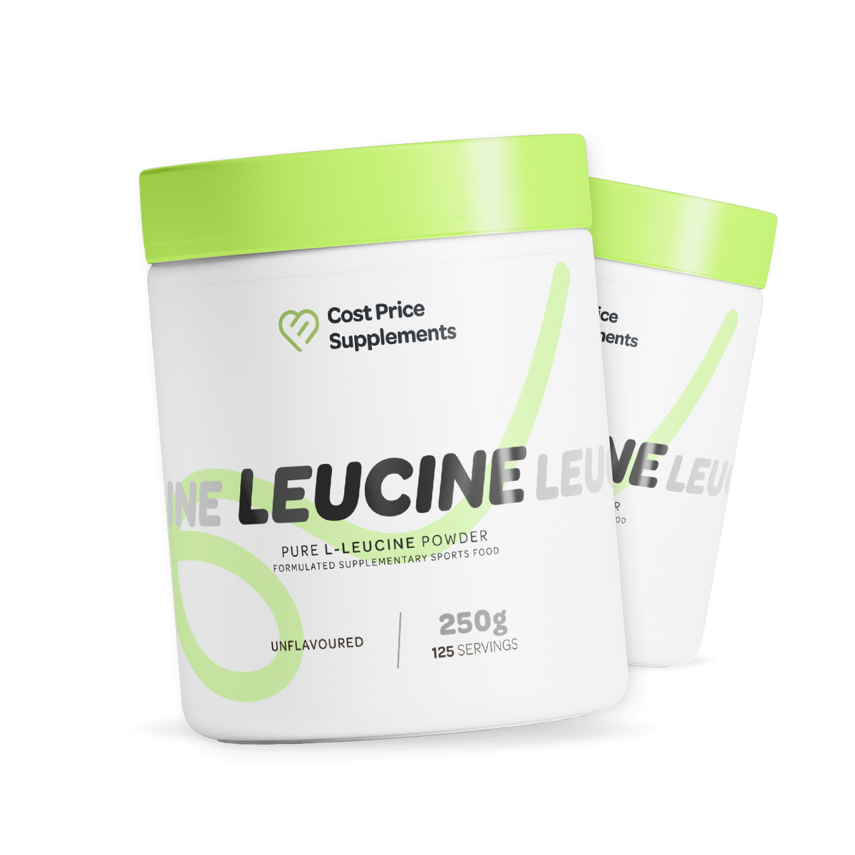 Cost Price Supplements Pure L-Leucine Powder 250g – high-impact unflavoured BCAA to trigger muscle protein synthesis, support lean muscle growth and maximise strength training performance