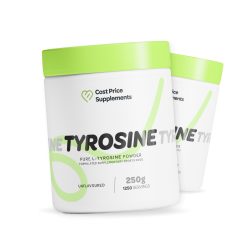 Cost Price Supplements L-Tyrosine Powder 250g – pure unflavoured amino acid supplement for supporting mental focus, cognitive performance, stress resilience, and daily energy