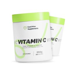 Cost Price Supplements Vitamin C Powder 250g – pure unflavoured vitamin C supplement for immune support, antioxidant protection, collagen production, and everyday wellness