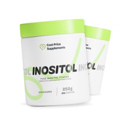 Cost Price Supplements Inositol Powder 250g – pure unflavoured inositol supplement for mood support, insulin sensitivity, and everyday wellness
