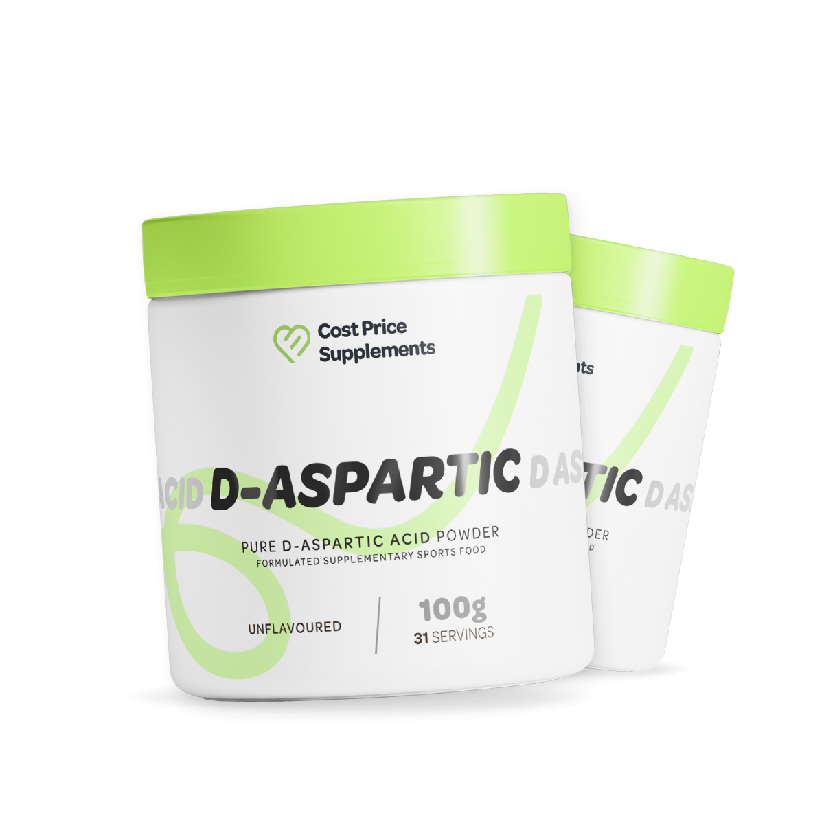 Cost Price Supplements D-Aspartic Acid Powder 100g – pure unflavoured DAA to support energy, vitality and strength-focused training for active, performance-driven lifestyles