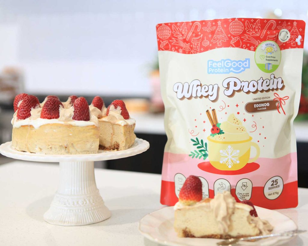 Low Carb Eggnog Cheesecake Recipe - Plated