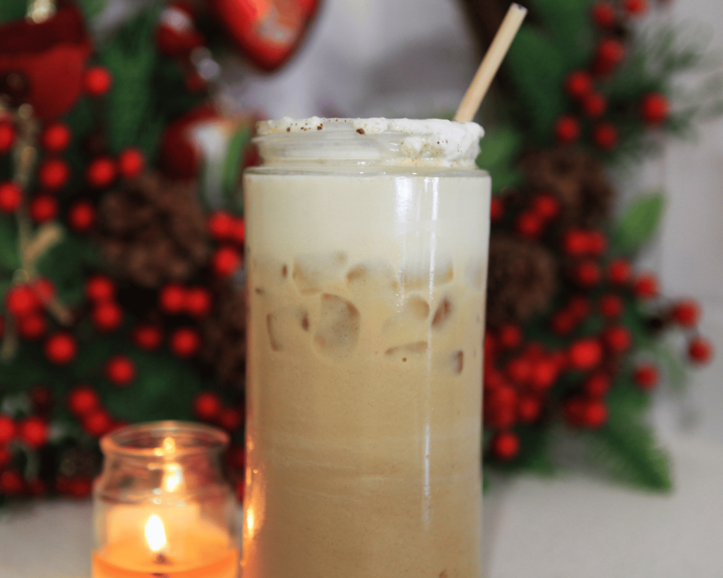 Iced Gingerbread Latte with Vanilla Cold Foam