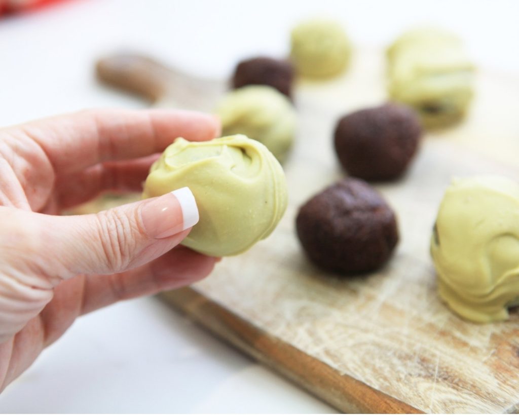 Chocolate Eggnog Protein Balls