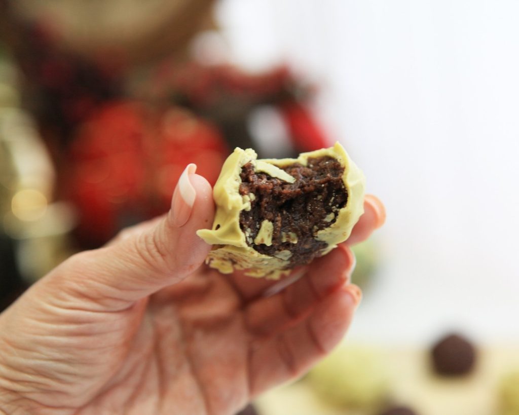 Chocolate Eggnog Protein Balls