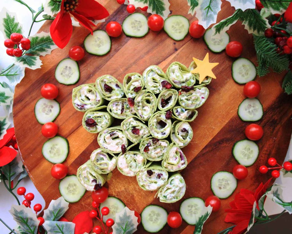 Chicken & Cranberry Pinwheel Christmas Tree
