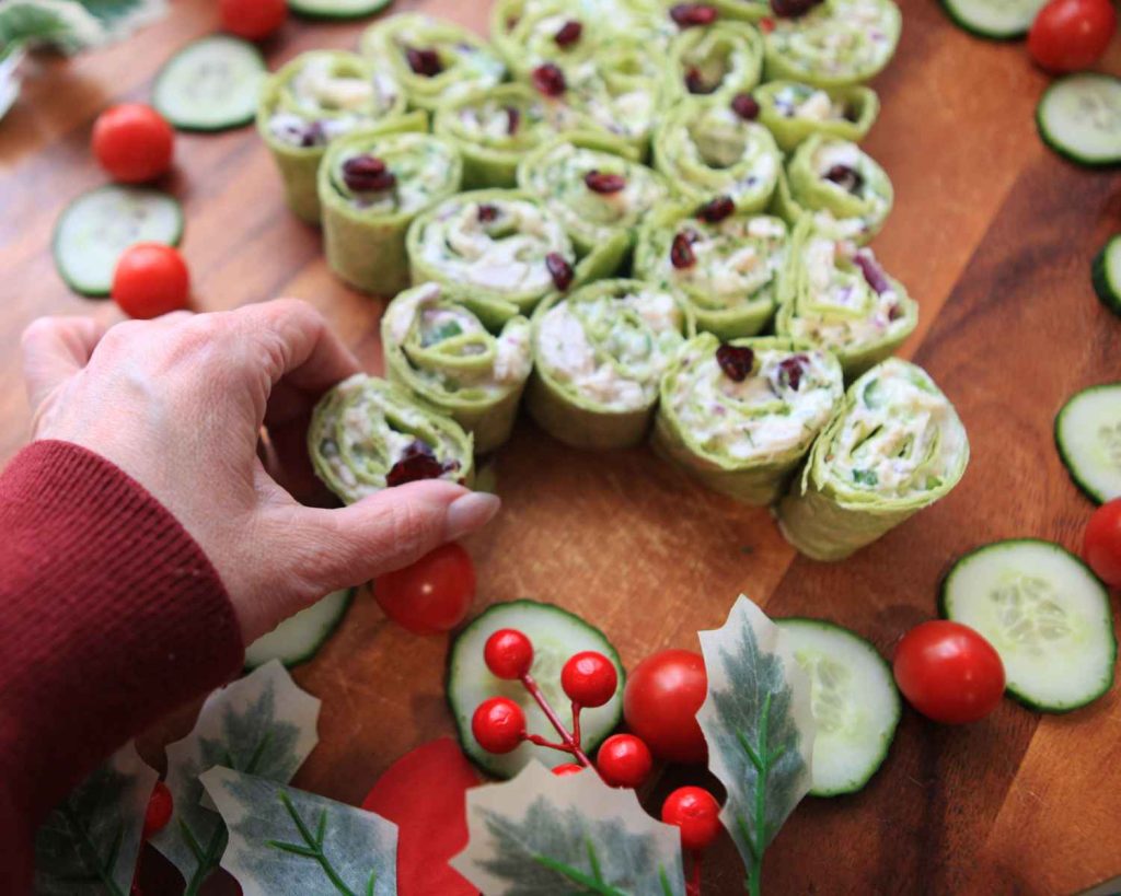 Chicken & Cranberry Pinwheel Christmas Tree