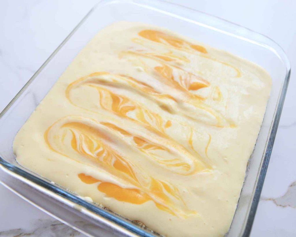 Mango puree over the top