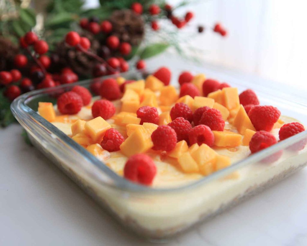 Festive Protein Mango Cheesecake