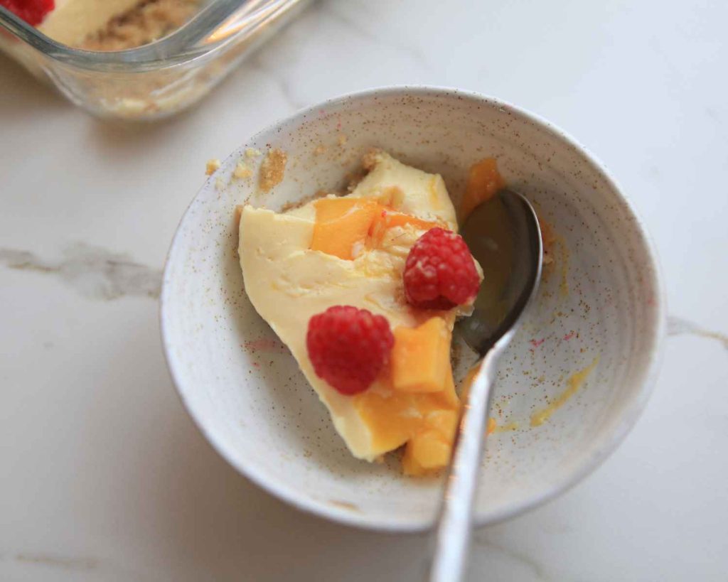 Festive Protein Mango Cheesecake