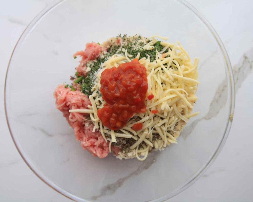 Ingredients in bowl before mixing 