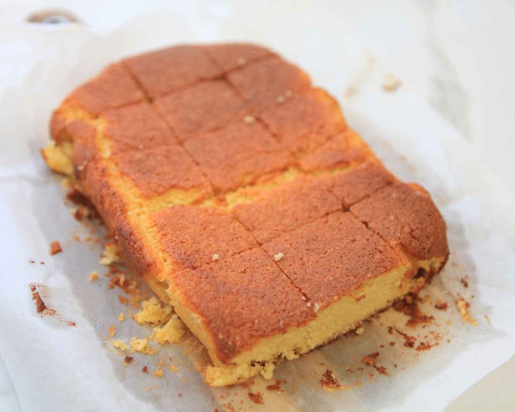 Cooked and sliced sponge