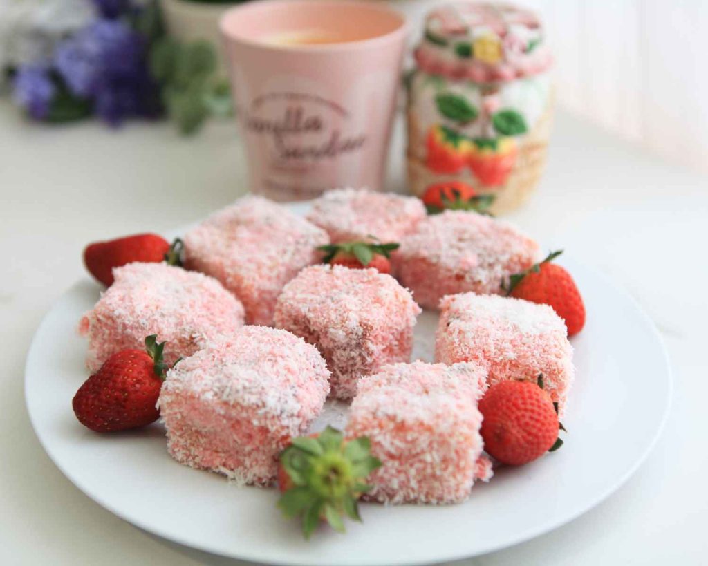 Pink Protein Lamington 