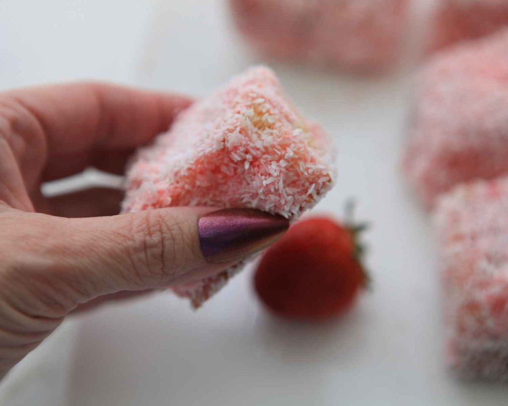 Pink Protein Lamington 