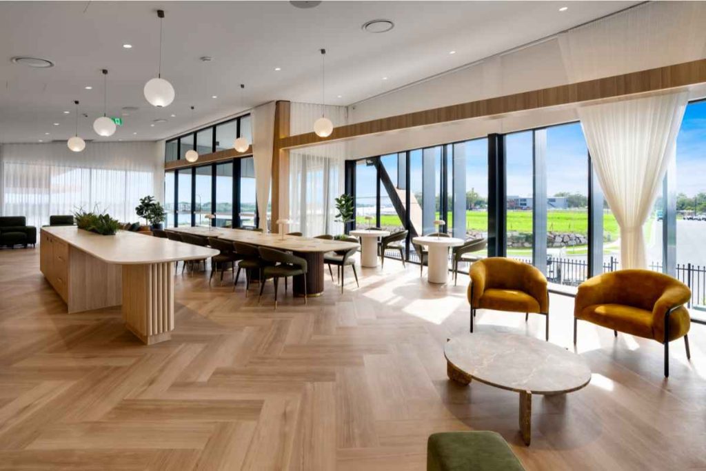 Image of the kitchen and seating area in new CPS HQ.