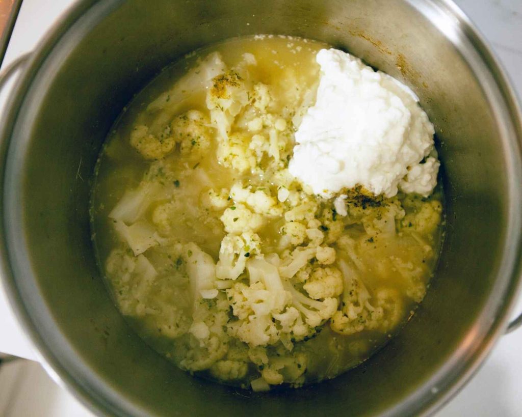 Cottage cheese in soup