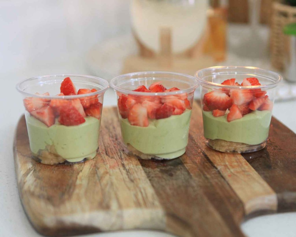 Strawberry Matcha Cheesecake Cups