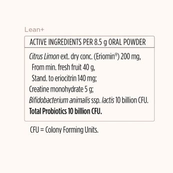 Image of JSHealth-Lean Plus Powder NIP Ingredients and Nutrition List