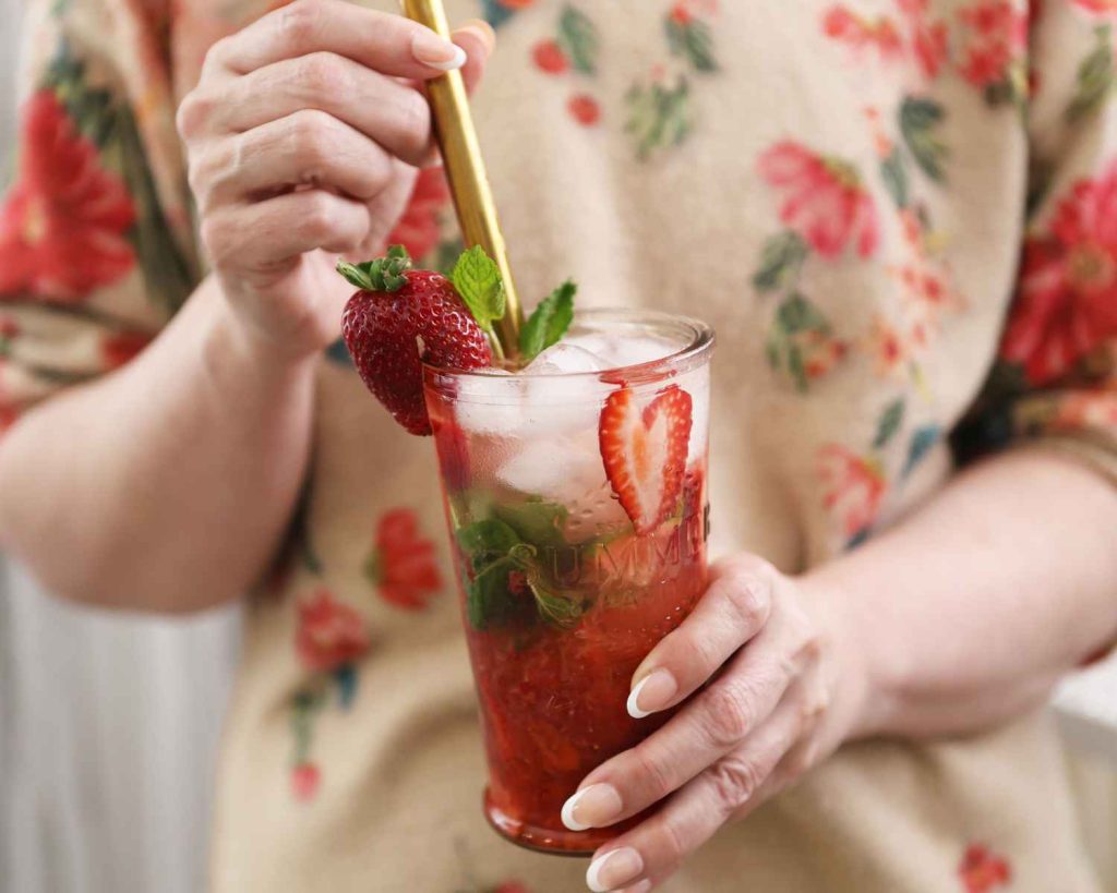 Strawberry Mojito Protein Mocktail 